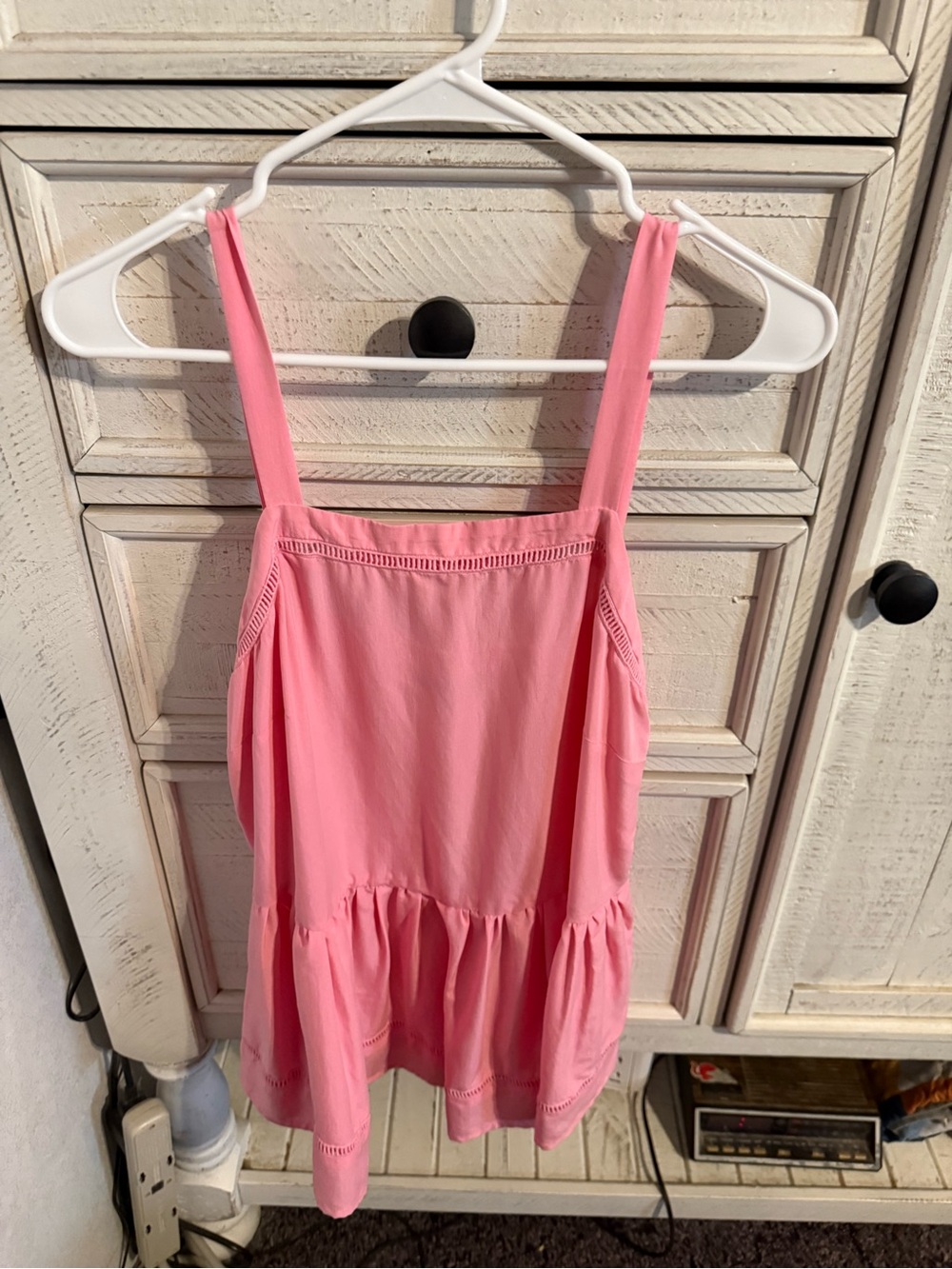 Light Pink Ruffle-Hem Camisole Tank Top